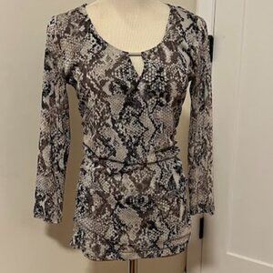 I.N.C. Long sleeved Snake Print blouse